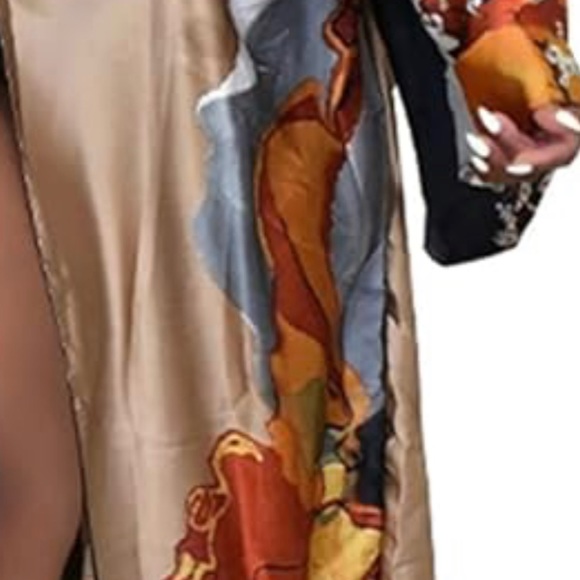 Women’s Lightweight Long Cardigan Vintage Floral Open Front Kimono - Picture 5 of 7